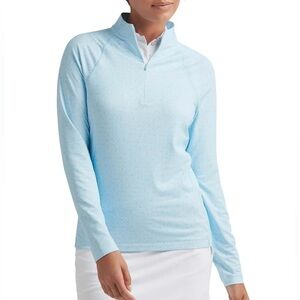 New PETER MILLAR WOMEN'S RAGLAN SLEEVE PERTH PULLOVER - SKYLIGHT